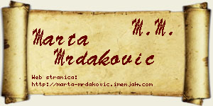 Marta Mrdaković vizit kartica